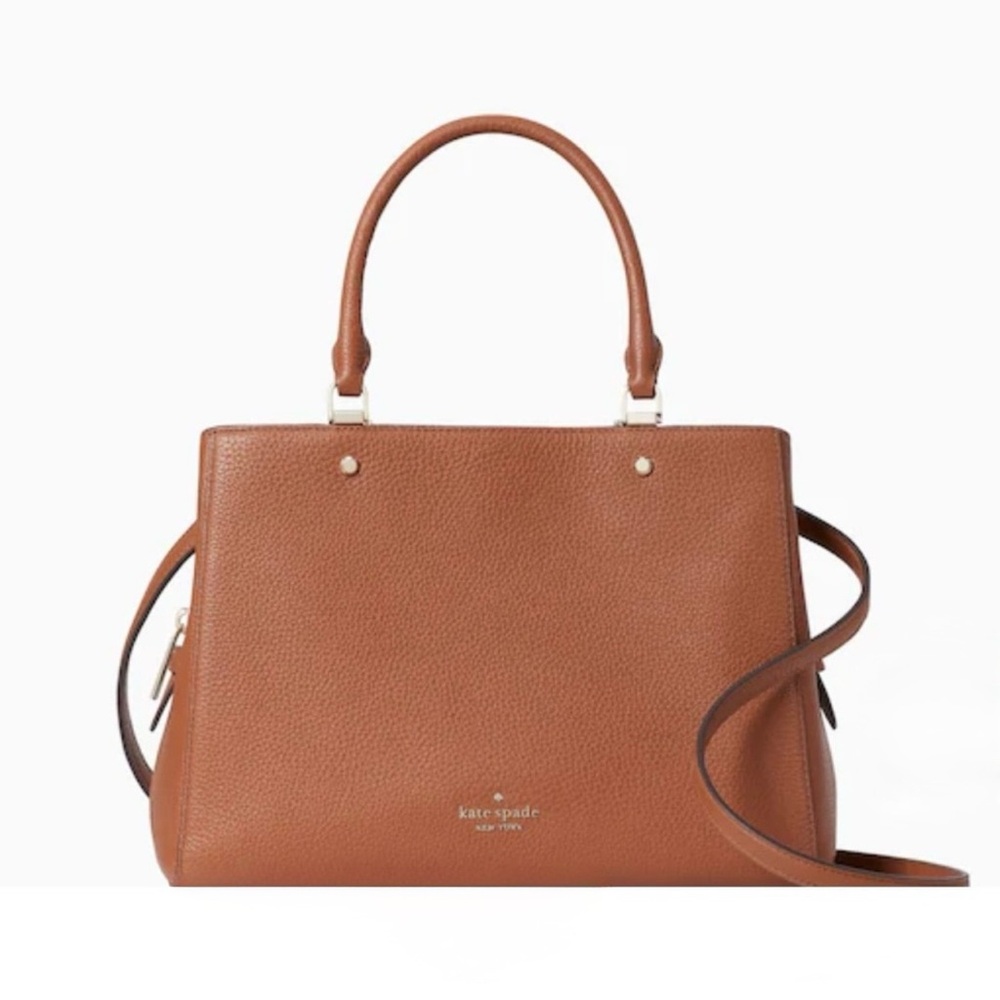 Kate Spade Leila Medium Triple Compartment Satchel in Warm Gingerbread - Picture 1 of 16